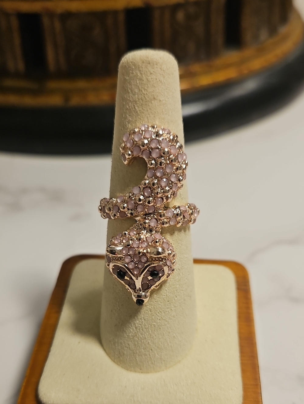 Pink Sparkle Fox ring Sz7